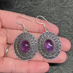 Amethyst Earrings Gemstone Crystal Jewelry